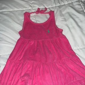 Pink Ralph Lauren Polo girls terry cloth dress.